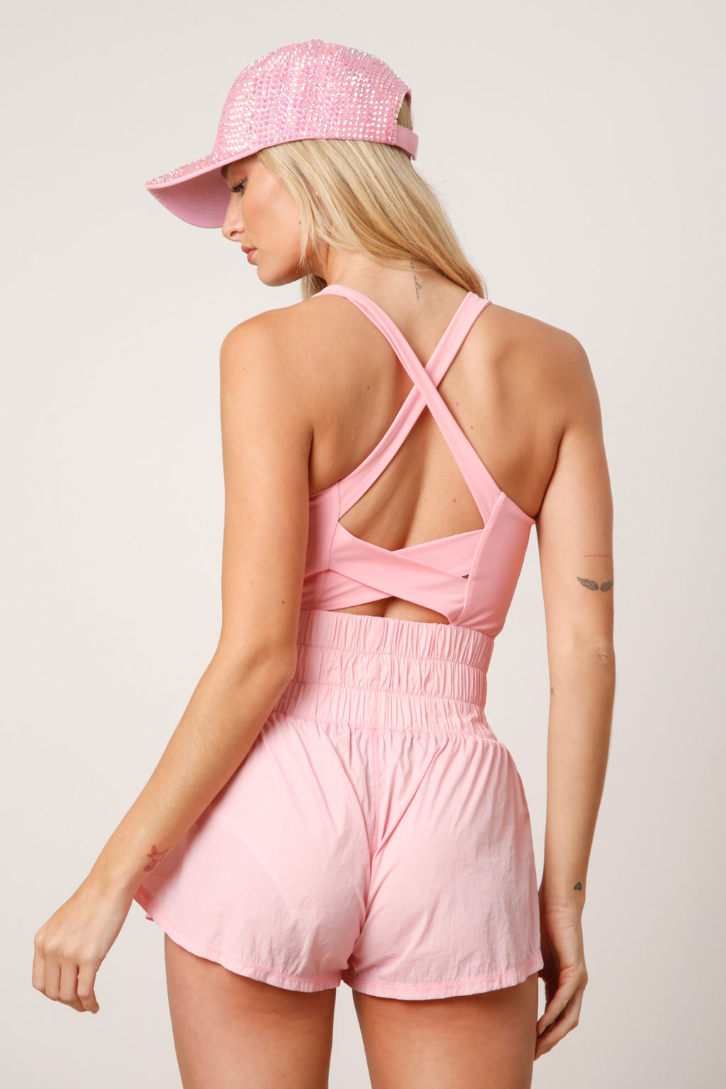 WASHED SPORTY ROMPER IN PINK