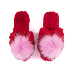 HOLIDAY SLIPPERS IN RED/PINK