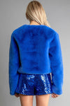 SEQUIN SHINE SHORTS IN ROYAL