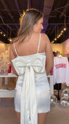 BACK BOW DRESS IN WHITE