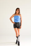 JOLEE LEATHER TOP IN BLUE | BUDDY LOVE