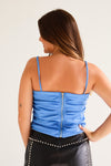 JOLEE LEATHER TOP IN BLUE | BUDDY LOVE