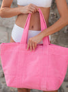 TERRY CLOTH TOTE IN PINK