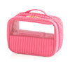 CLEAR COSMETIC CASE SET IN PINK