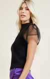HIGH NECK KNIT TOP IN BLACK