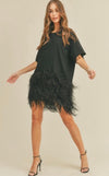 LUXE FEATHER DRESS IN BLACK